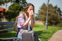 Woman travels with allergies